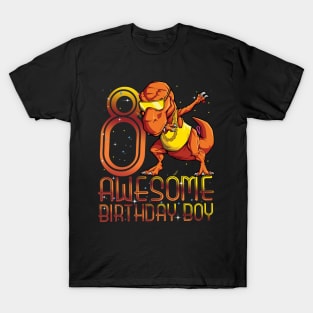 Kids 8th Birthday Dinosaur 8 Year Old Awesome Since Gifts Boy T-Shirt